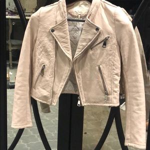 Cropped leather MAJE biker jacket